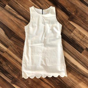 Monteau White Scalloped Mini Dress